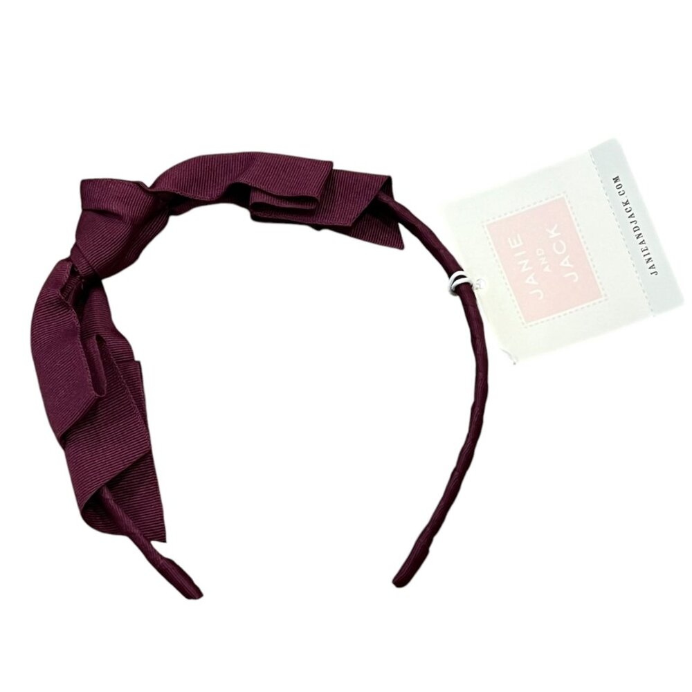 Belle of the Ball Bow Knot Headband By Janie And Jack - Burgundy NWT